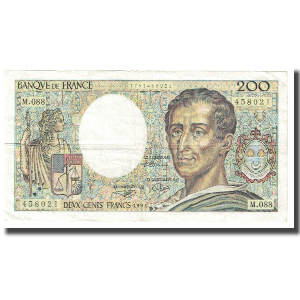 Francia, 200 Francs, Montesquieu, 1991, D.Bruneel-B.Dentaud-A.Charriau, MBC