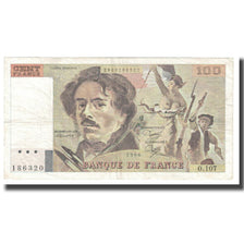 France, 100 Francs, Delacroix, 1986, STROHL TRONCHE DENTAUD, EF(40-45)