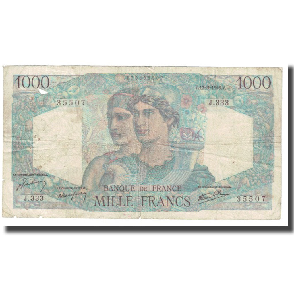 Frankrijk, 1000 Francs, Minerve et Hercule, 1946, P. Rousseau and R.