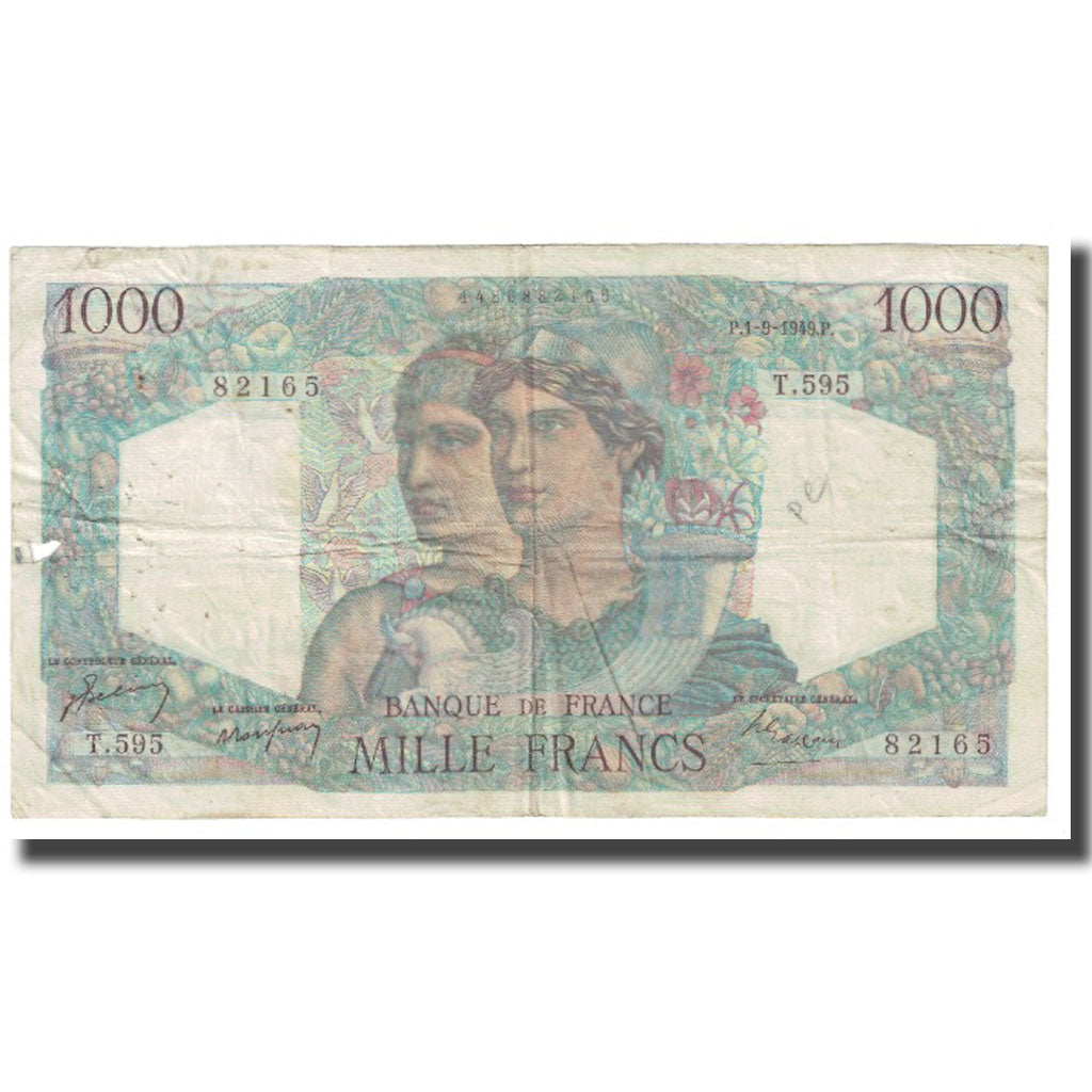 France, 1000 Francs, Minerve et Hercule, 1949, P. Rousseau and R. Favre-Gilly