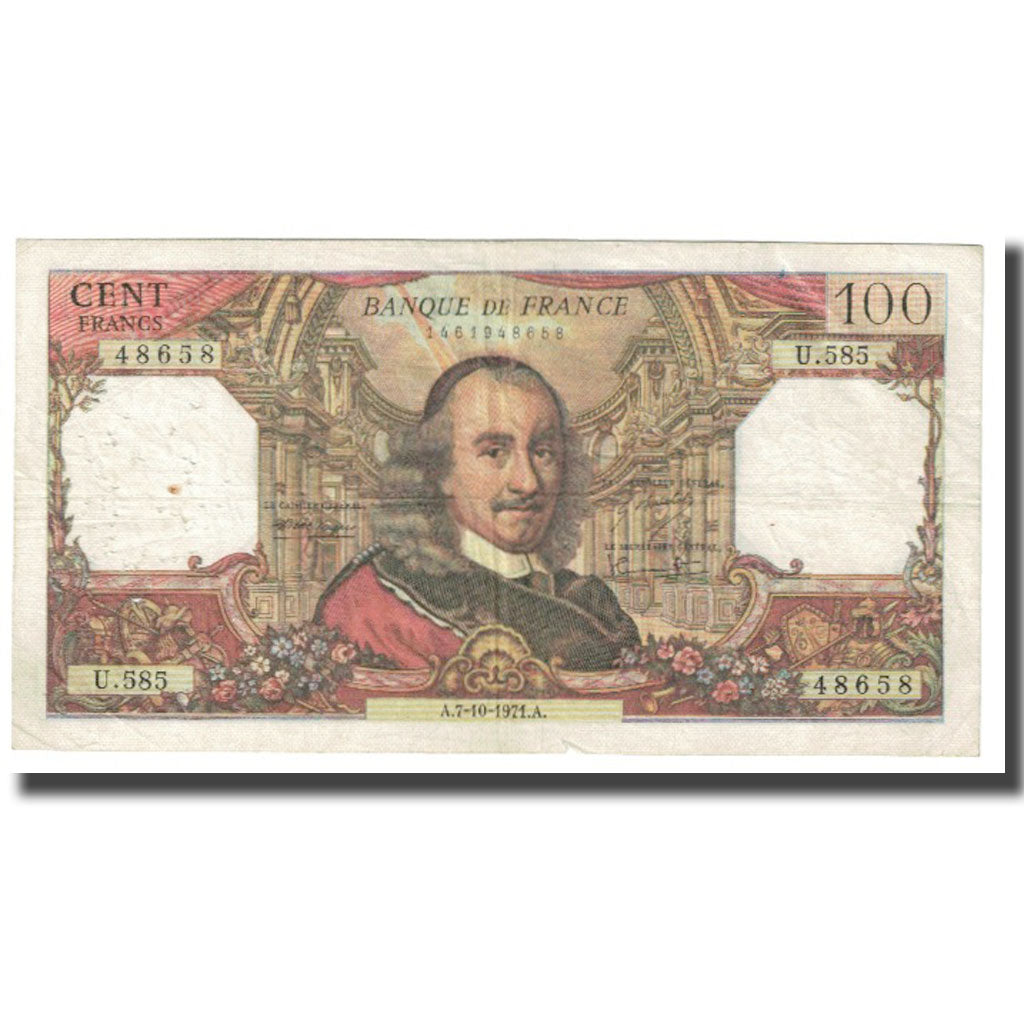 France, 100 Francs, Corneille, 1971, R.Tondu-G.Bouchet-H.Morant, 1971-10-07