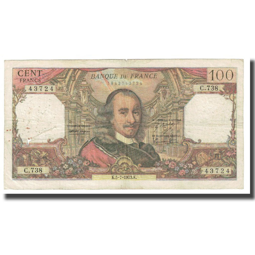 Francia, 100 Francs, Corneille, 1973, R.Tondu-G.Bouchet-H.Morant, 1973-07-05