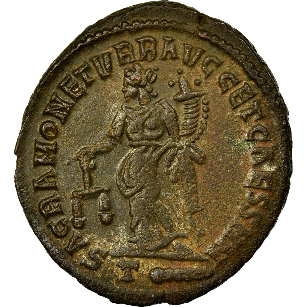 Constantius I, Follis, Ticinum, Copper, AU(55-58)