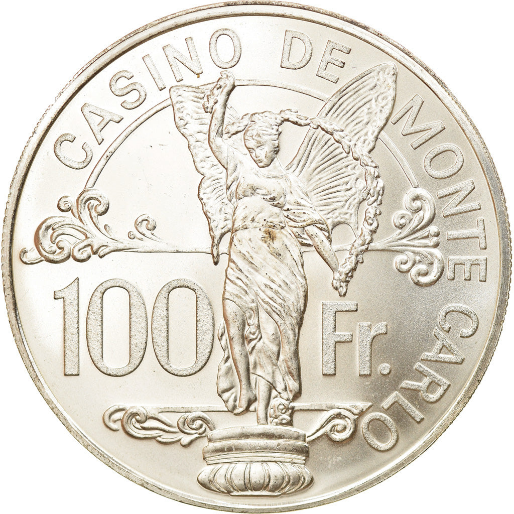 Monaco, Token, 100 Francs Casino de Monte Carlo, MS(63), Srebro