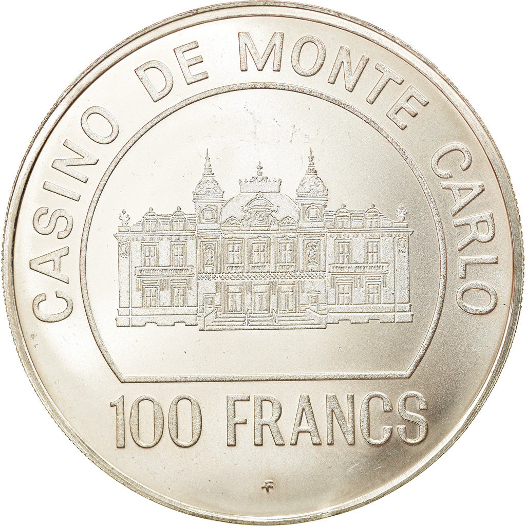 Monaco, Token, 100 Francs Casino de Monte Carlo, MS(63), Srebro
