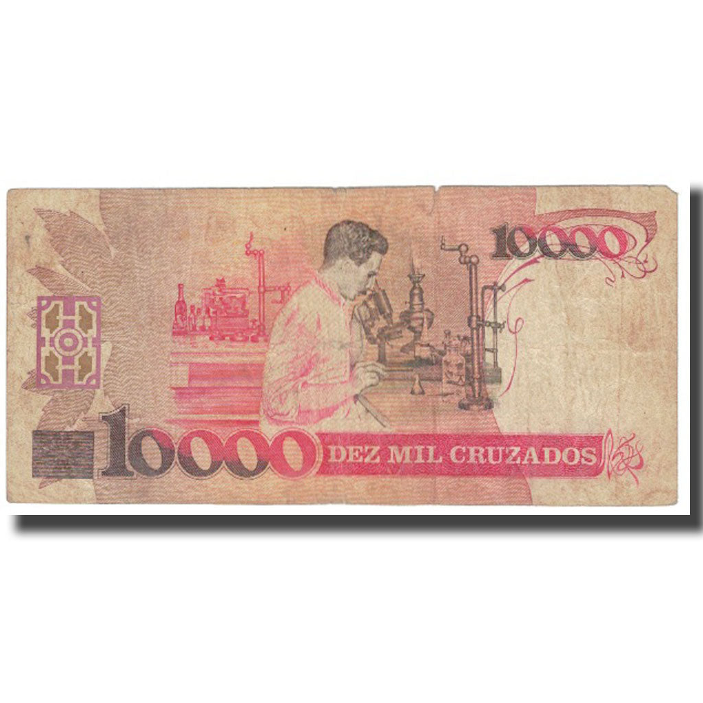 Banconote, Brasile, 10 Cruzados Novos on 10,000 Cruzados, KM:218a, MB