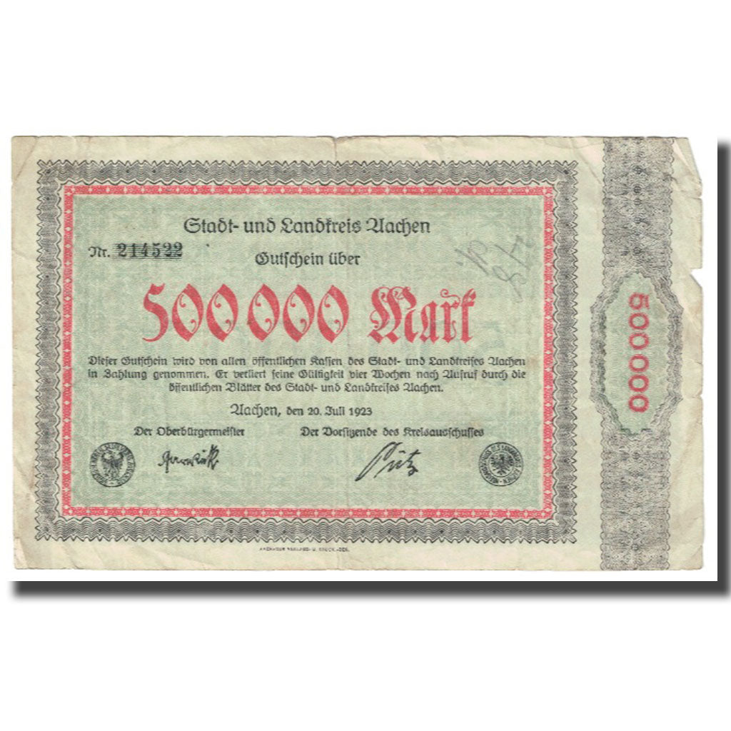Geldschein, Deutschland, 500,000 Mark, 1923, 1923-07-20, S
