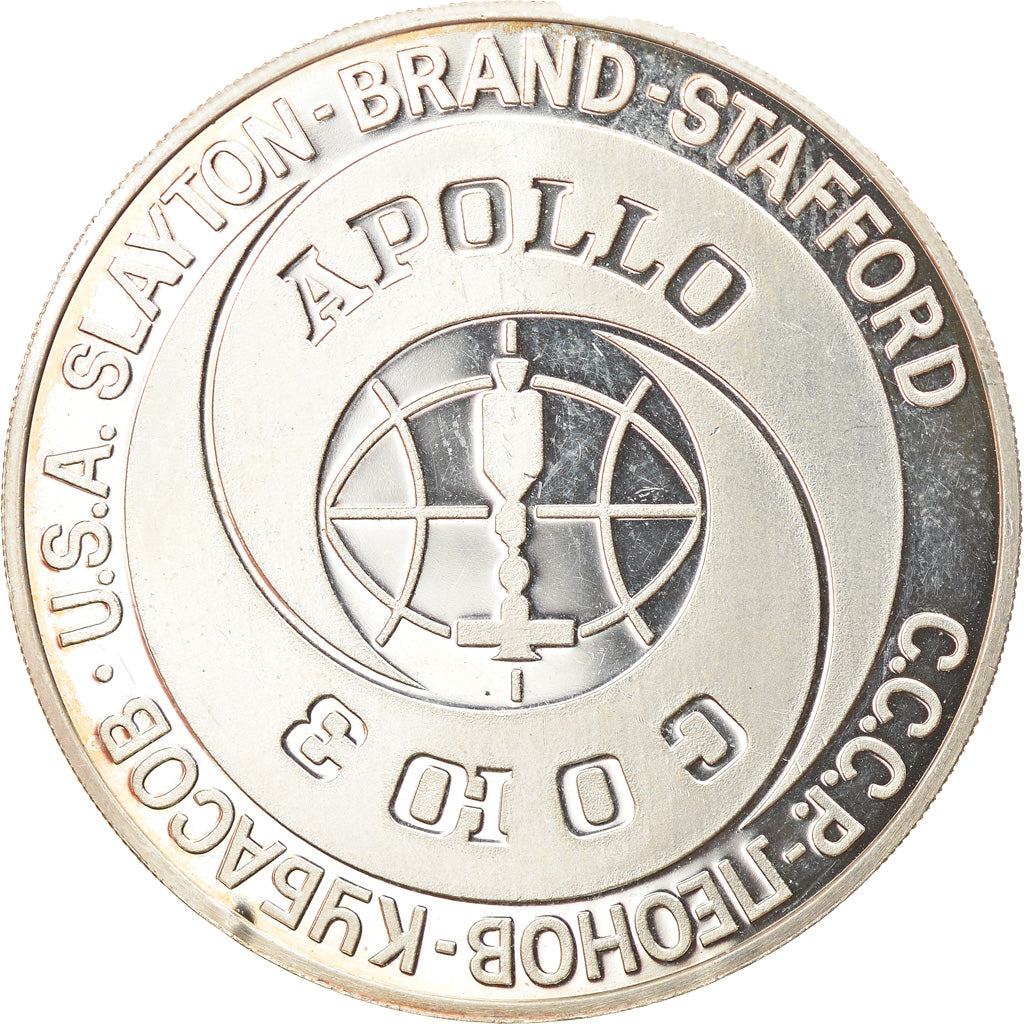 Frankreich, Medaille, Apollo-Soyouz, Sciences & Technologies, 1975, UNZ, Silber