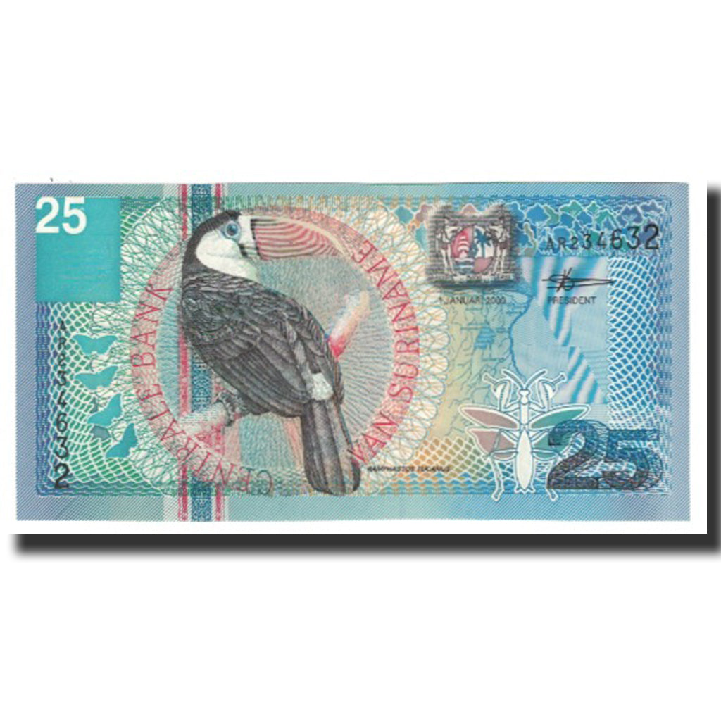 Geldschein, Surinam, 25 Gulden, 2000, 2000-01-01, KM:148, UNZ