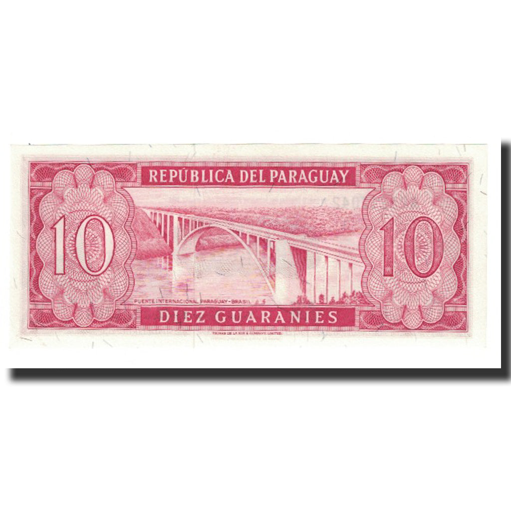 Billete, 10 Guaranies, 1952, Paraguay, 1952-03-25, KM:196a, UNC
