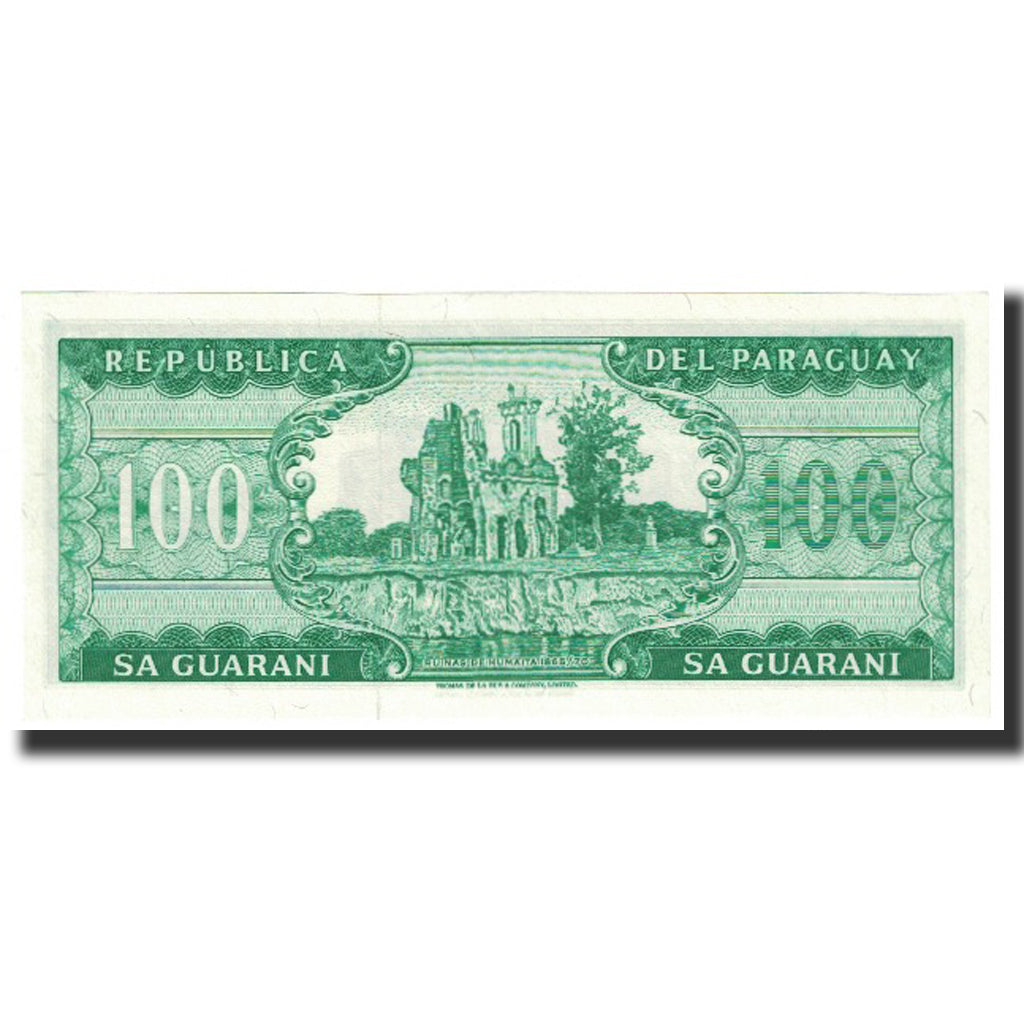 Billet, Paraguay, 100 Guaranies, 1952, 1952-03-25, KM:198a, SPL