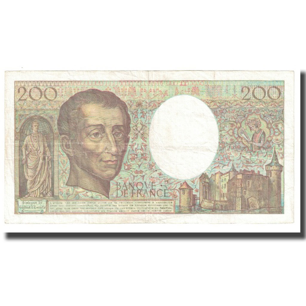 Francja, 200 Francs, Montesquieu, 1990, BRUNEEL BONNARDIN CHARRIAU, Undated