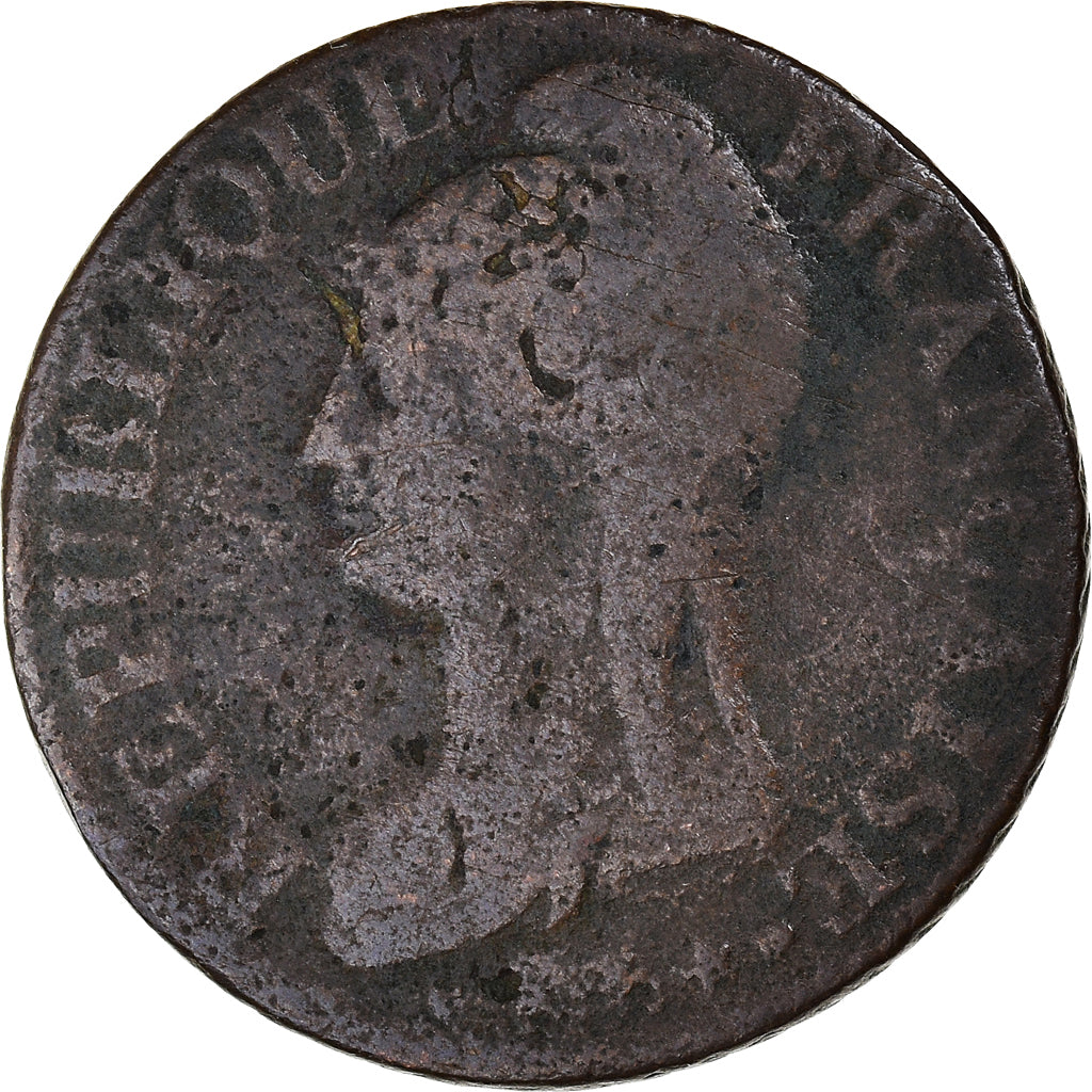 Moneta, Francja, Dupré, 5 Centimes, 1798, Lyon, F(12-15), Brązowy, KM:640.5