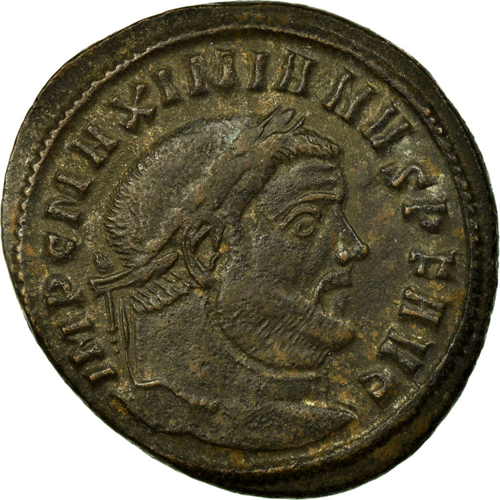 Maximianus, Follis, Ticinum, Rame, BB+, Cohen:503