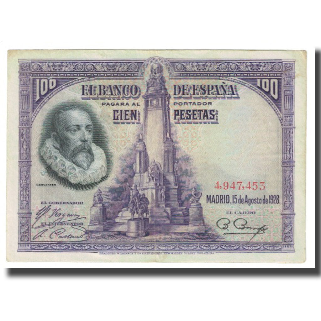 Banconote, Spagna, 100 Pesetas, 1928, 1928-08-15, KM:76a, BB