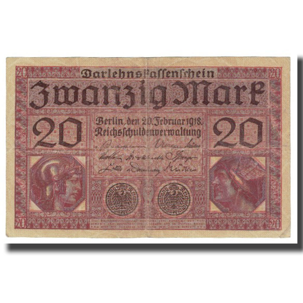 Banknote, Germany, 20 Mark, 1918, 1918-02-20, KM:57, EF(40-45)