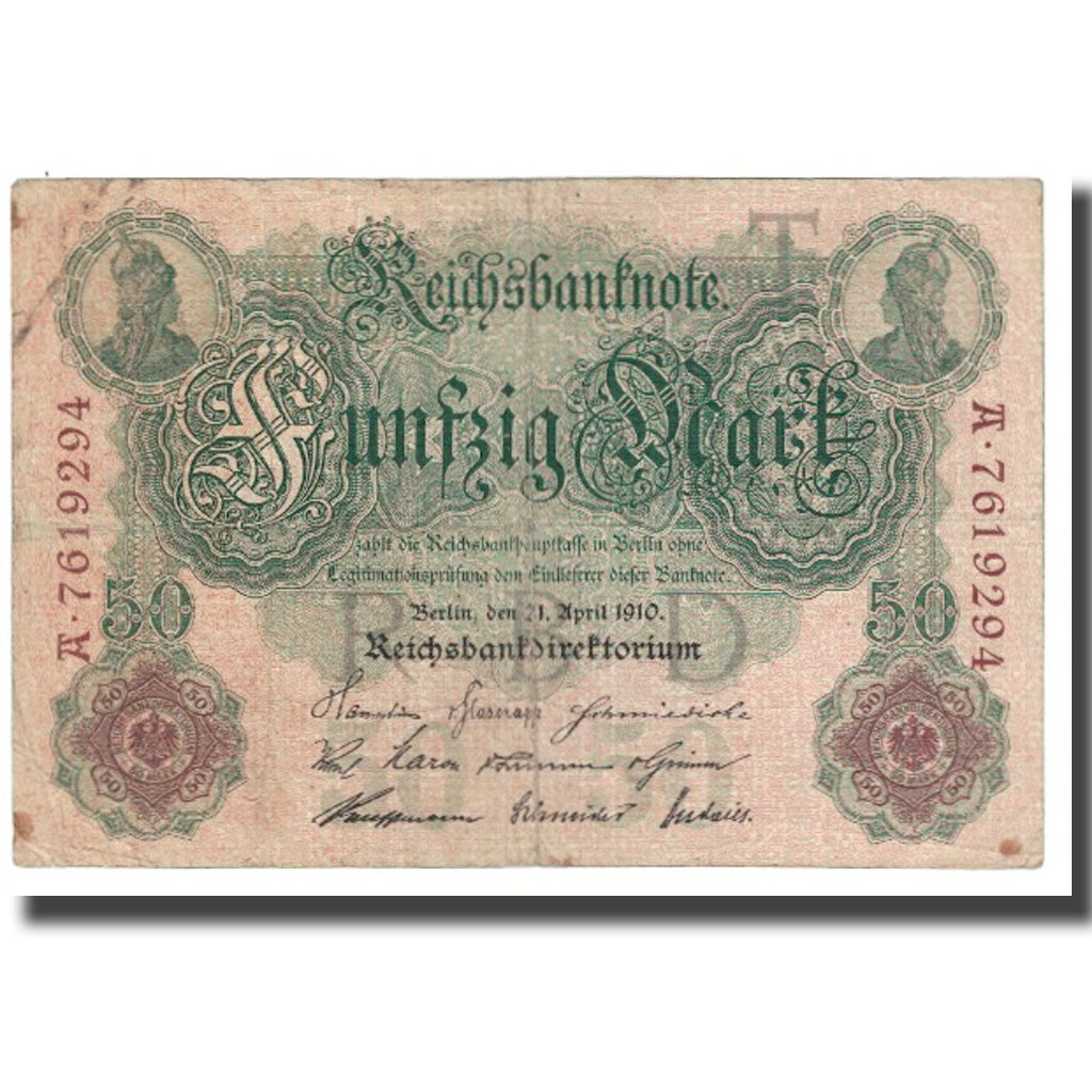 Nota, Alemanha, 50 Mark, 1910, 1910-04-21, KM:41, VF(20-25)