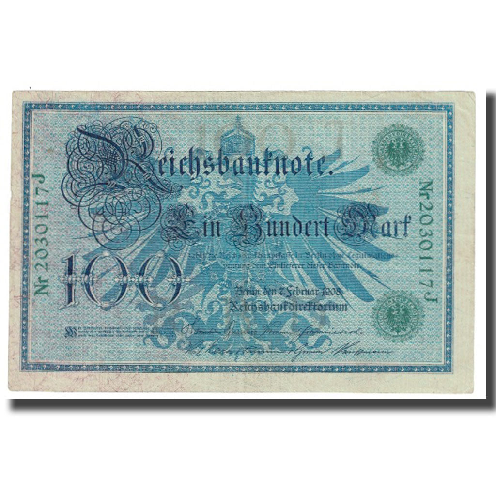 Geldschein, Deutschland, 100 Mark, 1908, 1908-02-07, KM:34, SS
