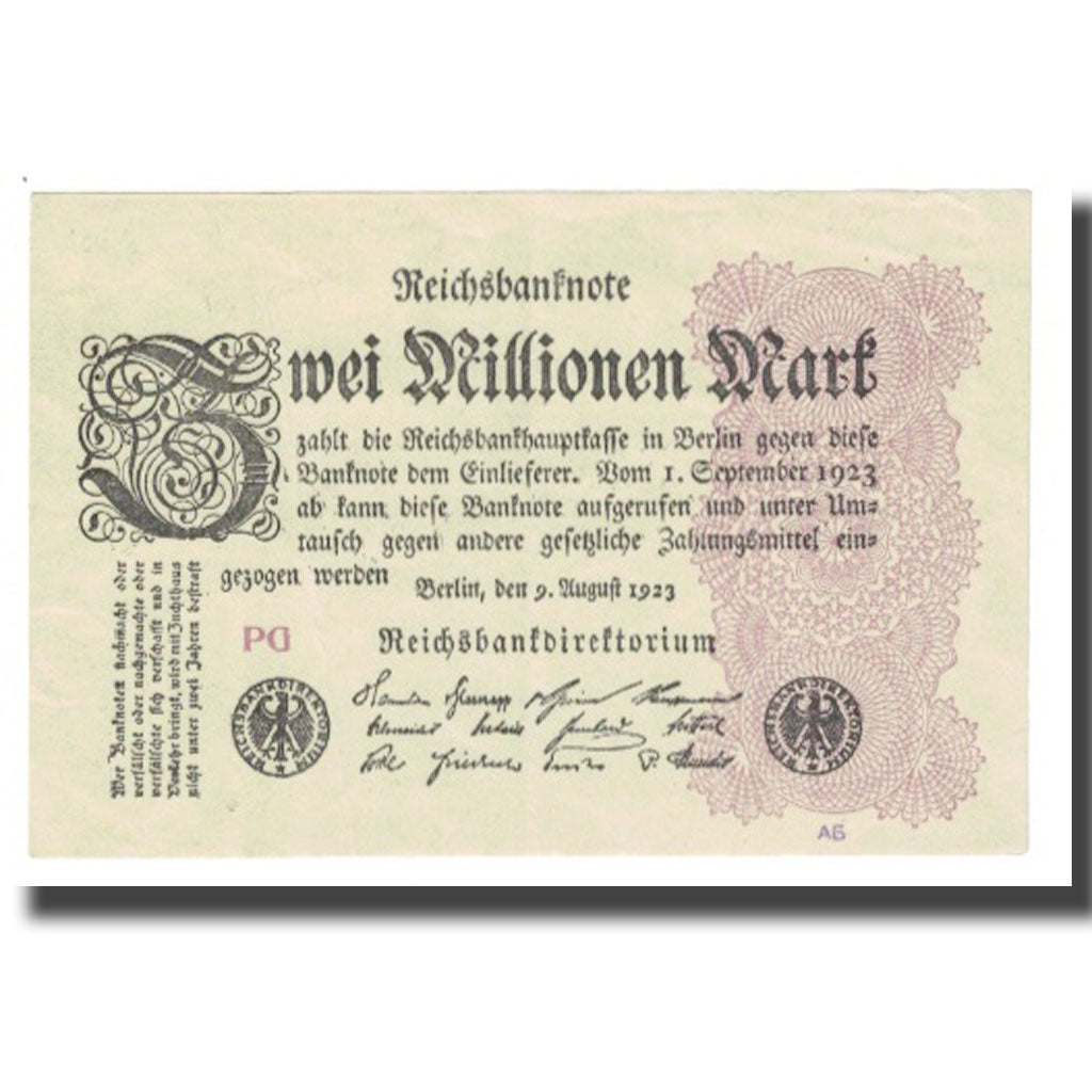 Banknote, Germany, 2 Millionen Mark, 1923, 1923-08-09, KM:104a, UNC(63)