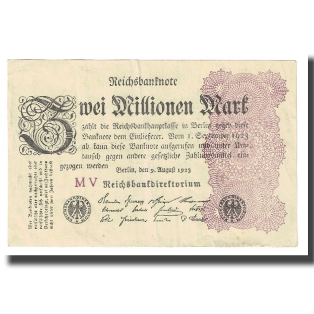 Geldschein, Deutschland, 2 Millionen Mark, 1923, 1923-08-09, KM:104b, SS