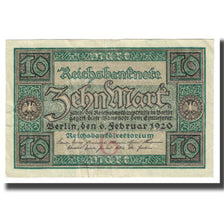 Banknote, Germany, 10 Mark, 1920, 1920-02-06, KM:67a, AU(55-58)