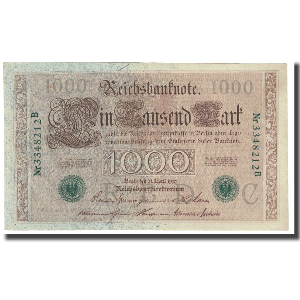 Geldschein, Deutschland, 1000 Mark, 1910, 1910-04-21, KM:45b, VZ