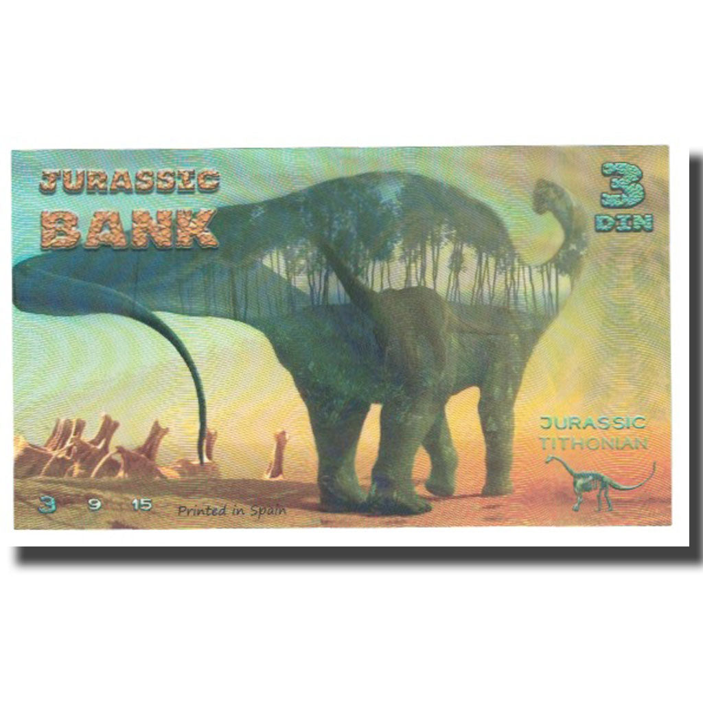 Banknote, Spain, Tourist Banknote, 2015, JURASSIC BANK, UNC(65-70)