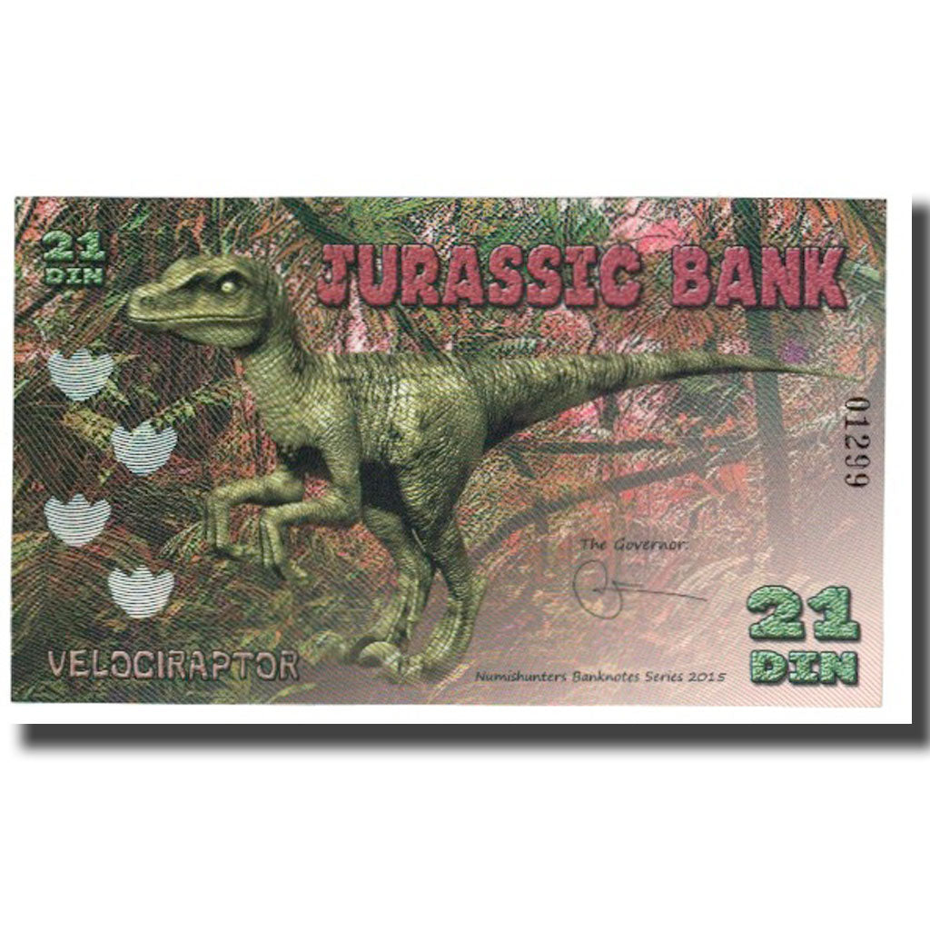 Banknote, Spain, Tourist Banknote, 2015, JURASSIC BANK 21 DIN, UNC(65-70)