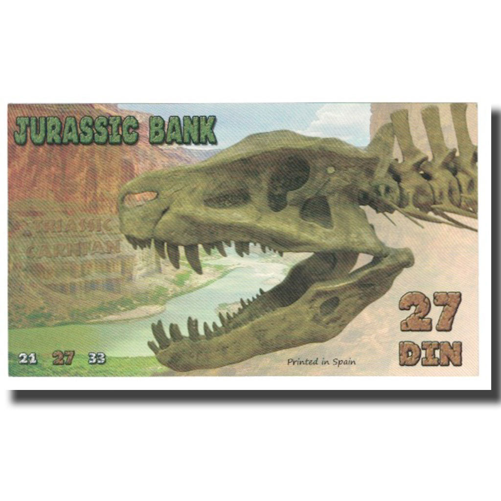 Banknote, Spain, Tourist Banknote, 2015, JURASSIC BANK 27 DIN, UNC(65-70)