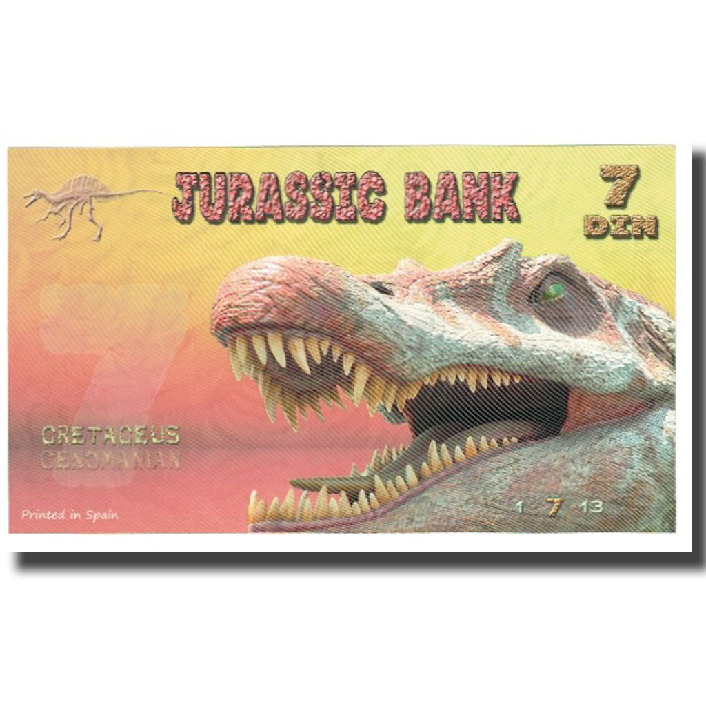 Banknote, Spain, Tourist Banknote, 2015, JURASSIC BANK 7 DIN, UNC(65-70)