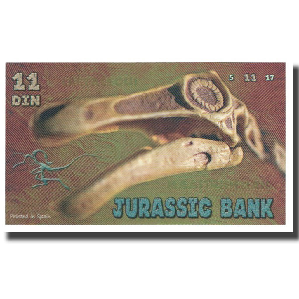 Banknote, Spain, Tourist Banknote, 2015, JURASSIC BANK 11 DIN, UNC(65-70)
