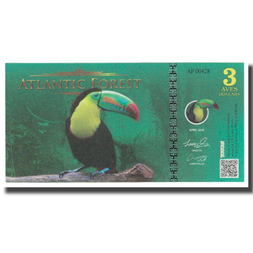 Banknote, Brazil, 3 Dollars, 2016, 2016-04, ATLANTIC FOREST, UNC(65-70)
