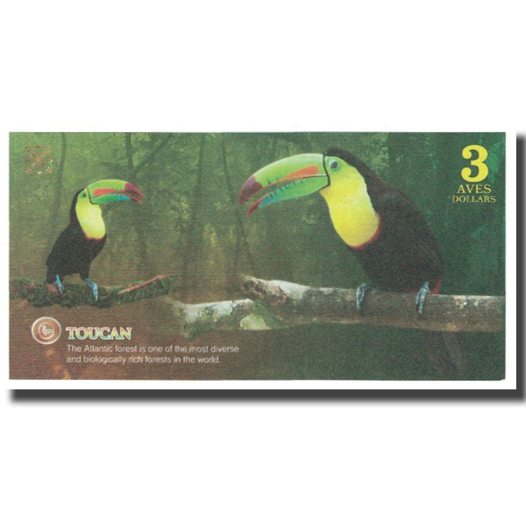 Banknote, Brazil, 3 Dollars, 2016, 2016-04, ATLANTIC FOREST, UNC(65-70)