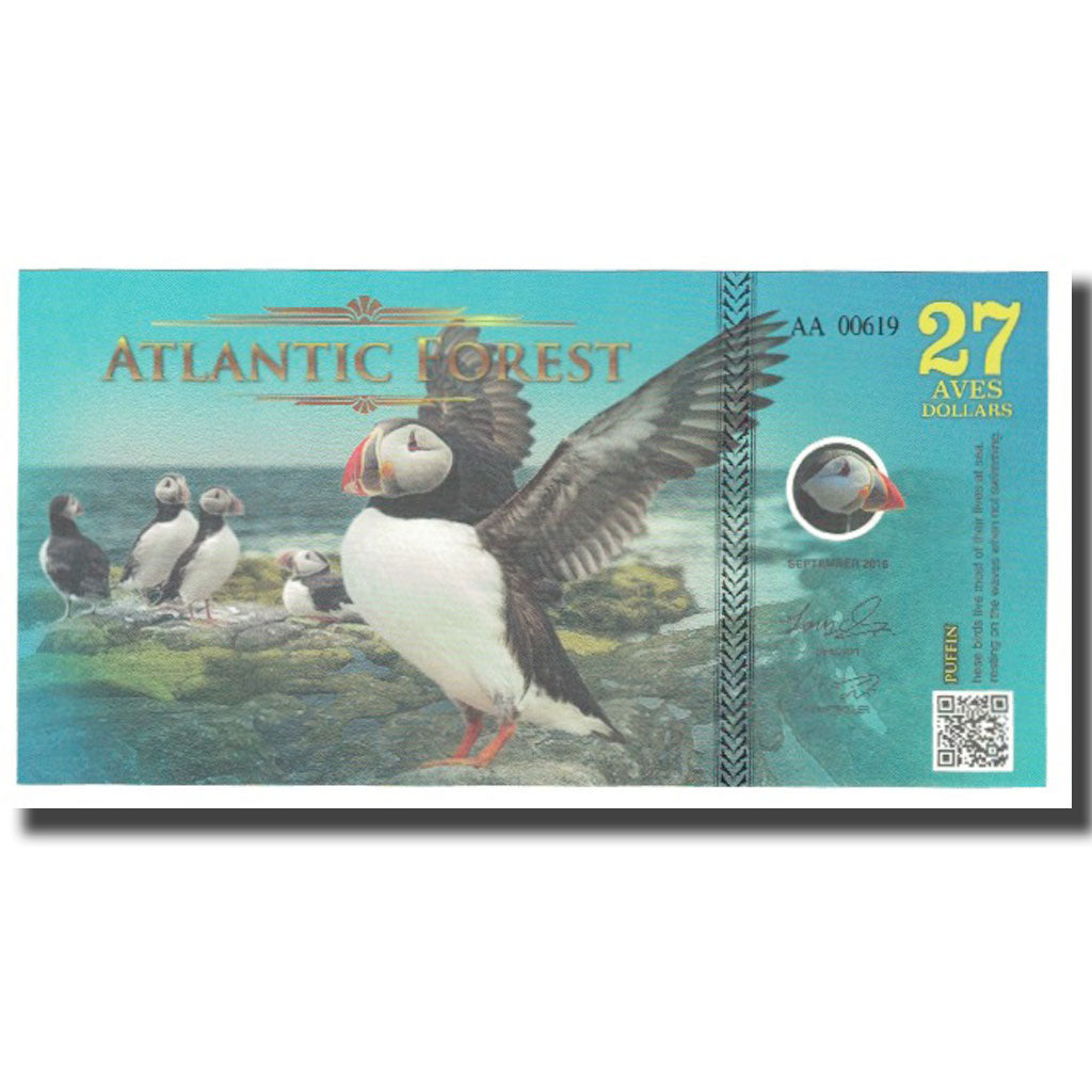 Banknote, Brazil, Dollar, 2016, 2016-09, ATLANTIC FOREST 27 DOLLARS, UNC(65-70)