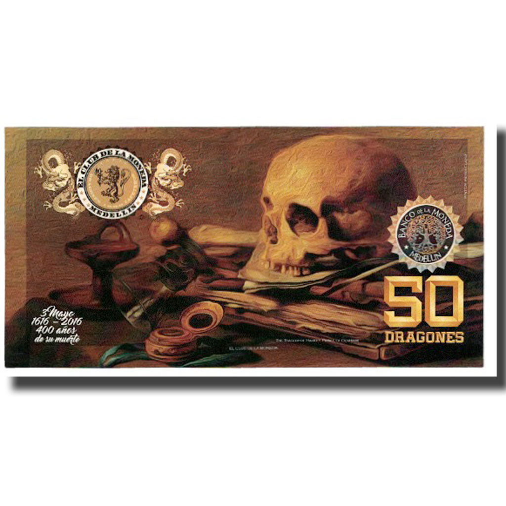 Banknote, Colombia, Tourist Banknote, 50 DRAGONES EL CLUB DE LA MONEDA MEDELLIN