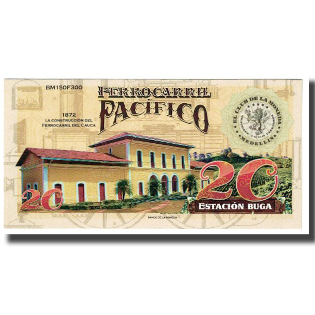Billet, Colombie, Billet Touristique, 20 CAFETEROS THE COFFE RAILROAD COMPANY