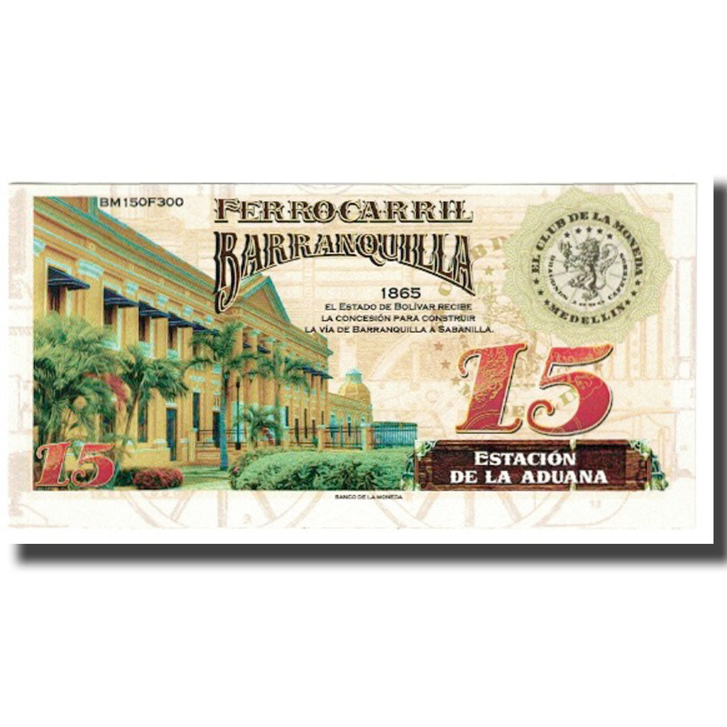 Banknot, Colombia, Tourist Banknote, Undated, Undated, 15 CAFETEROS THE COFFE