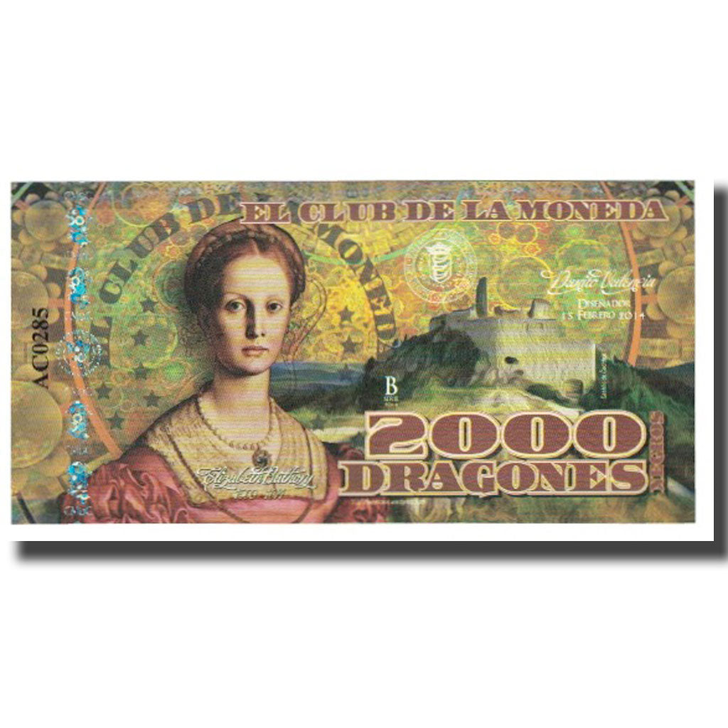 Biljet, Colombia, Tourist Banknote, 2014, 2014-02-15, 2000 DRAGONES EL CLUB DE