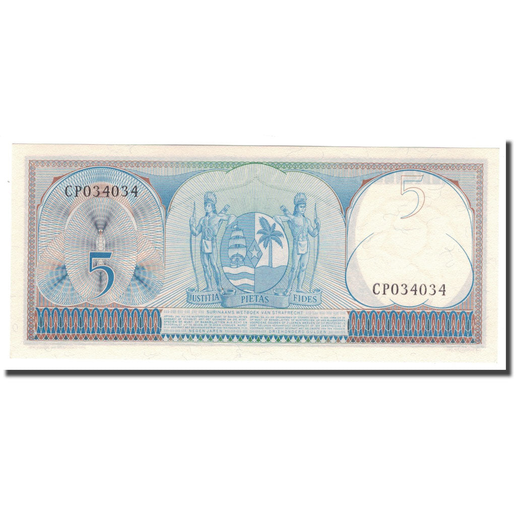 Nota, Suriname, 5 Gulden, 1963, 1963-09-01, KM:120b, UNC(65-70)