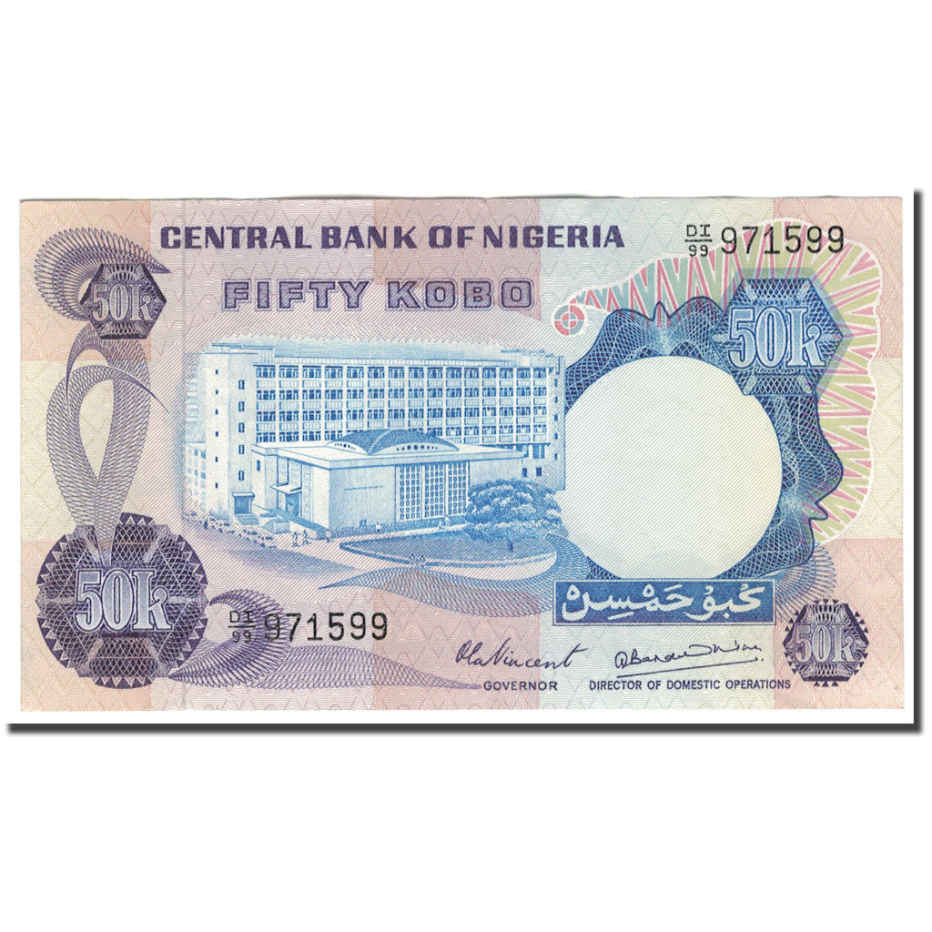 Banknote, Nigeria, 50 Kobo, KM:14d, EF(40-45)