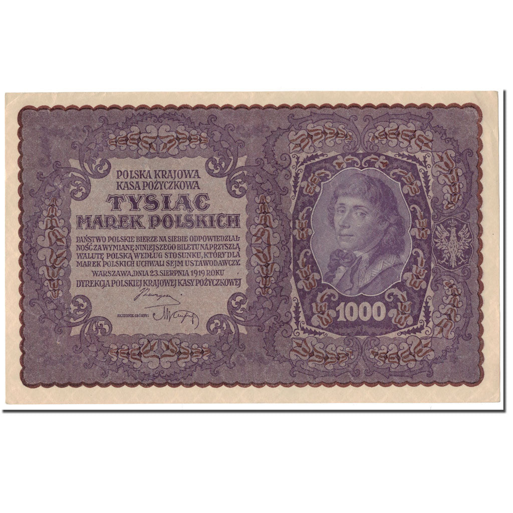 Banconote, Polonia, 1000 Marek, 1919, 1919-08-23, KM:29, BB+