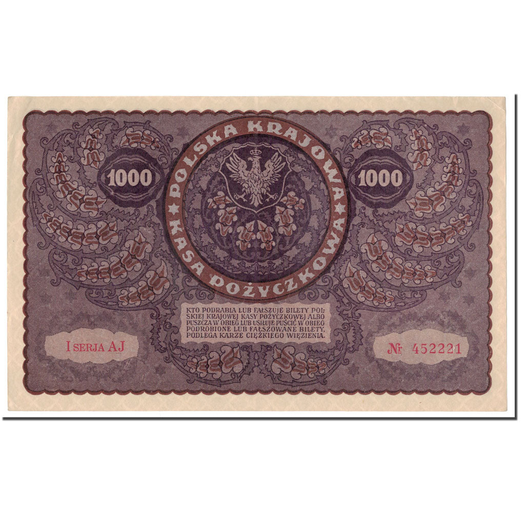 Banconote, Polonia, 1000 Marek, 1919, 1919-08-23, KM:29, BB+