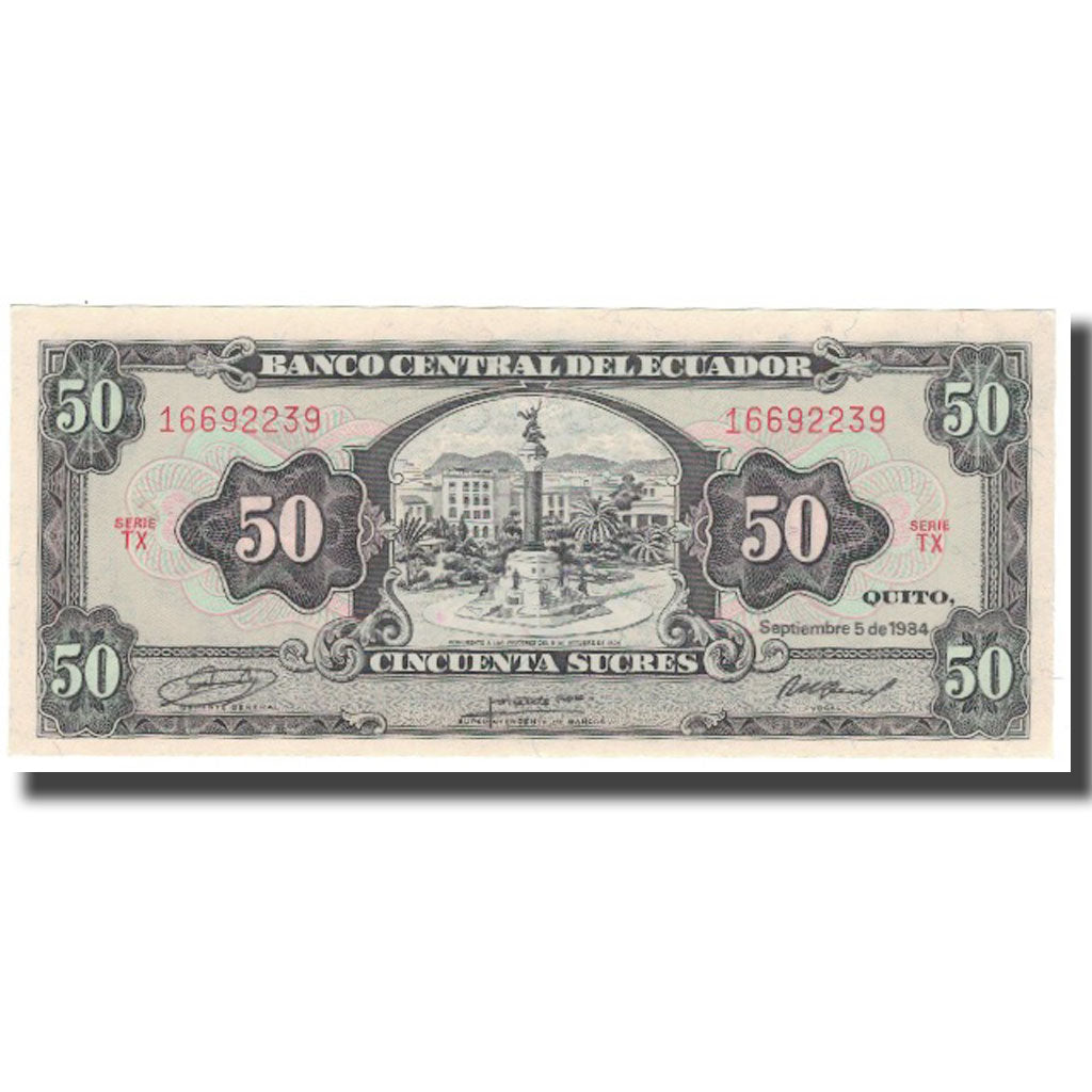 Nota, Equador, 50 Sucres, 1984, 1984-09-05, KM:122a, UNC(65-70)