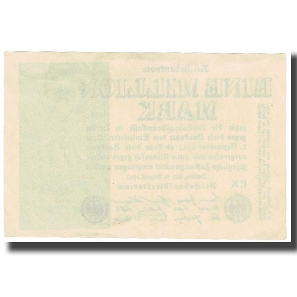 Banknot, Niemcy, 1 Million Mark, 1923, 1923-08-09, KM:101, UNC(63)