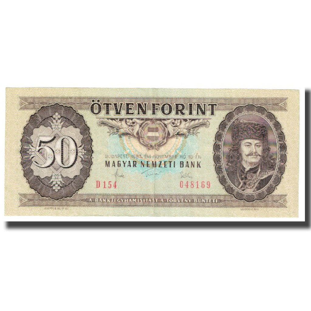 Banknot, Węgry, 50 Forint, 1983, 1983-11-10, KM:170f, EF(40-45)