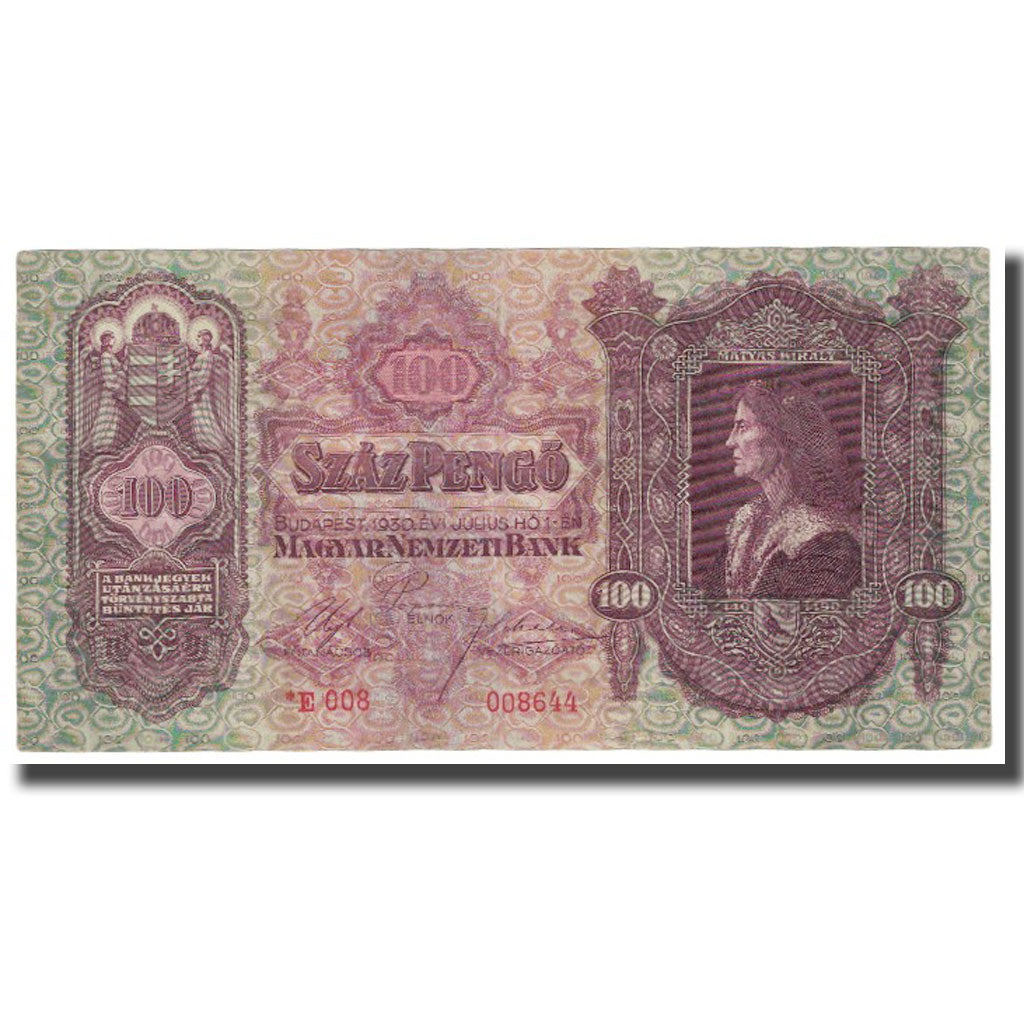 Billet, Hongrie, 100 Pengö, 1930, 1930-07-01, KM:98, SUP