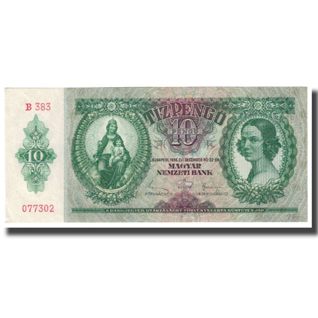 Geldschein, Ungarn, 10 Pengö, 1936, 1936-12-22, KM:100, UNZ-