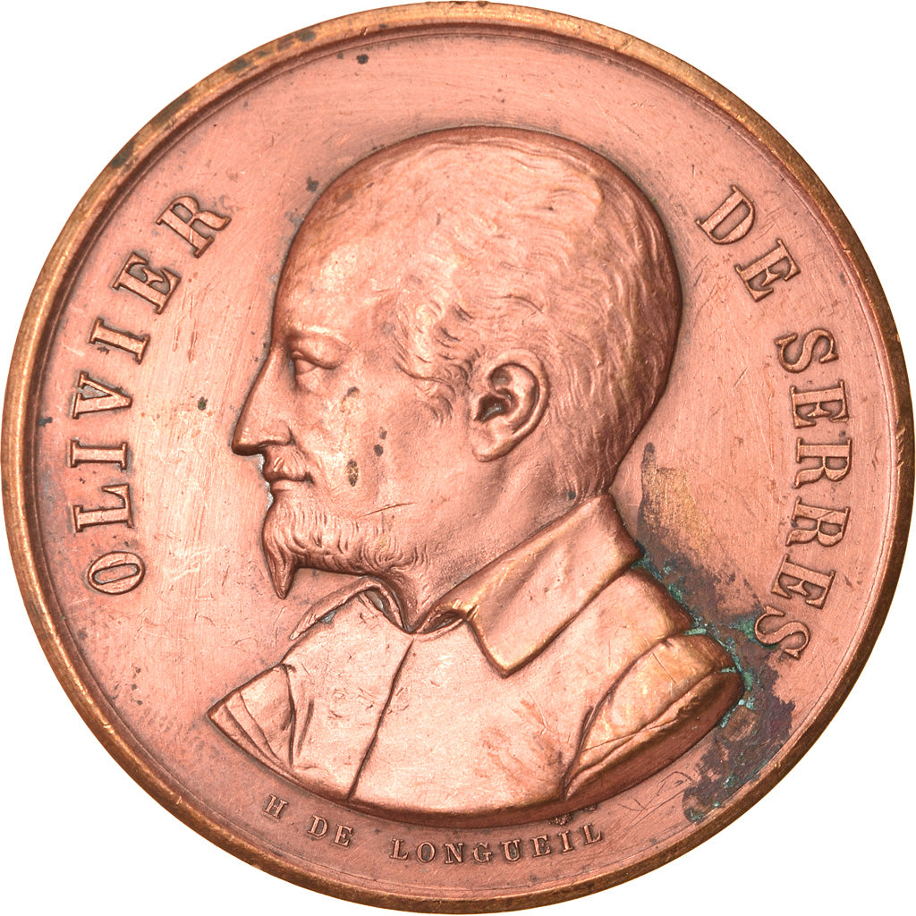 Francia, medaglia, Agriculture de Beauvais, Olivier de Serres, De Longueil, BB