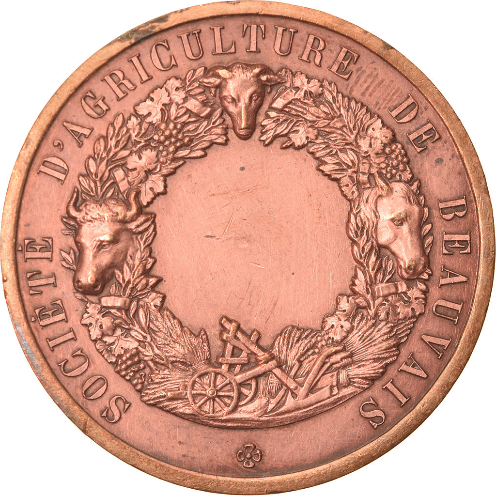 Francia, medaglia, Agriculture de Beauvais, Olivier de Serres, De Longueil, BB