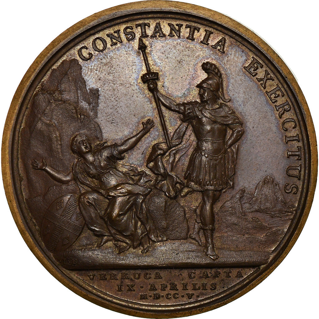 France, Médaille, Louis XIV, 1705, Cuivre, TTB+, Divo:299
